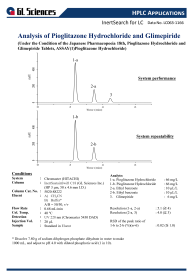 LC063 - Analysis of Pioglitazone Hydrochloride and Glimepiride (Under the Condition of the Japanese Pharmacopoeia 18th, Pioglitazone Hydrochloride and Glimepiride Tablets, ASSAY(1) Pioglitazone Hydrochloride)