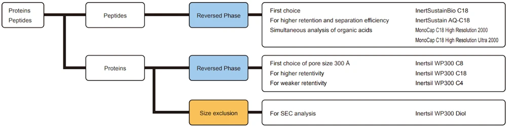 Column selection for Proteins and Peptides