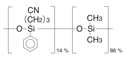 14 % cianopropilfenilo, 86 % dimetilpolisiloxano