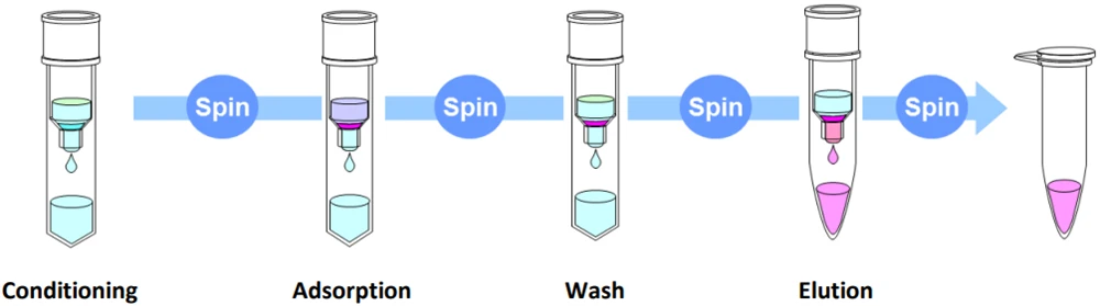 Steps in using Spin Columns with Centrifuge
